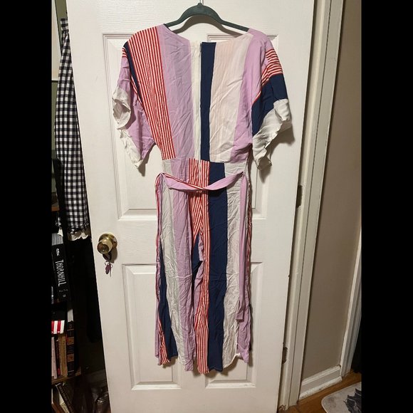 Collectif x Modcloth Keiko Sunset Stripes cropped Jumpsuit XS UK8 US4 NWOT - Picture 7 of 12